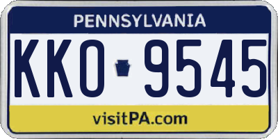 PA license plate KKO9545