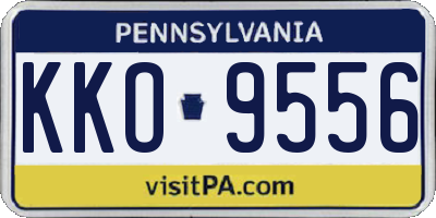 PA license plate KKO9556