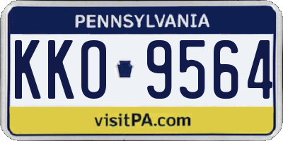 PA license plate KKO9564