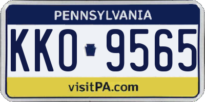 PA license plate KKO9565