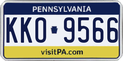 PA license plate KKO9566