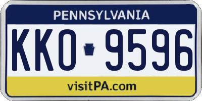 PA license plate KKO9596