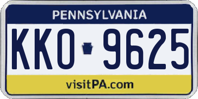 PA license plate KKO9625