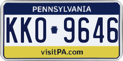 PA license plate KKO9646