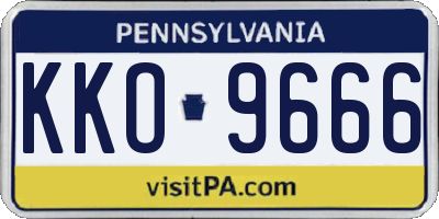 PA license plate KKO9666