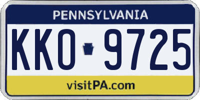 PA license plate KKO9725