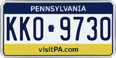 PA license plate KKO9730