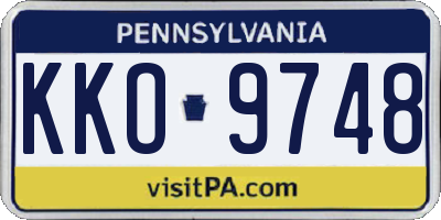 PA license plate KKO9748