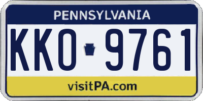 PA license plate KKO9761