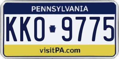 PA license plate KKO9775