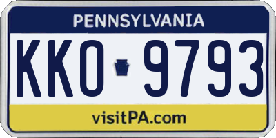 PA license plate KKO9793