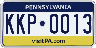 PA license plate KKP0013