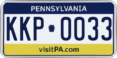 PA license plate KKP0033