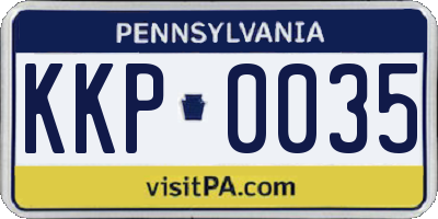 PA license plate KKP0035