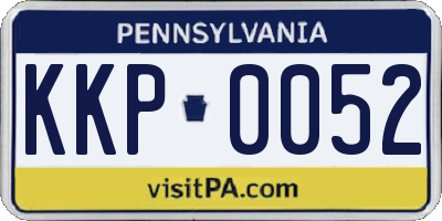 PA license plate KKP0052