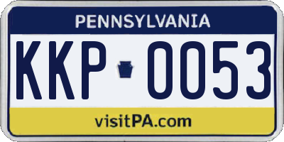 PA license plate KKP0053