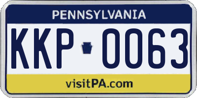 PA license plate KKP0063