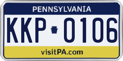 PA license plate KKP0106