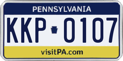 PA license plate KKP0107