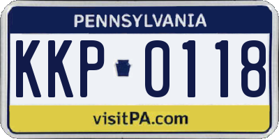 PA license plate KKP0118