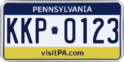 PA license plate KKP0123