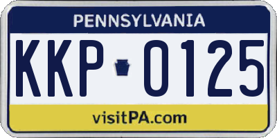 PA license plate KKP0125