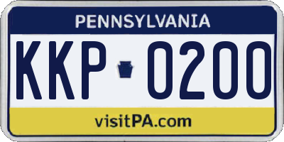 PA license plate KKP0200