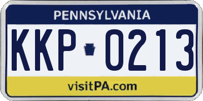 PA license plate KKP0213