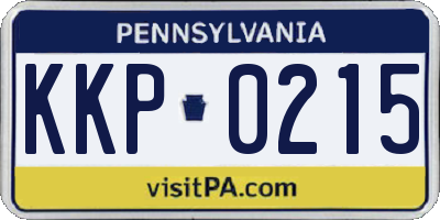 PA license plate KKP0215