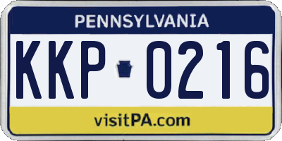 PA license plate KKP0216