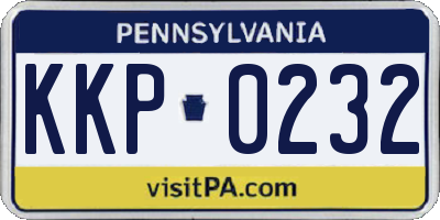 PA license plate KKP0232