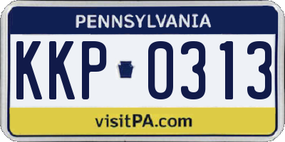 PA license plate KKP0313