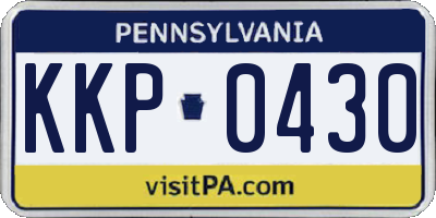 PA license plate KKP0430