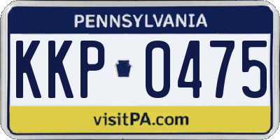 PA license plate KKP0475