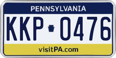 PA license plate KKP0476