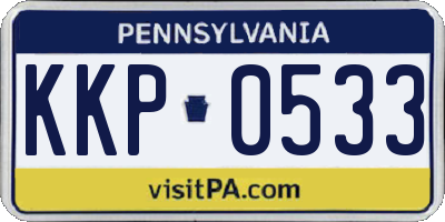 PA license plate KKP0533