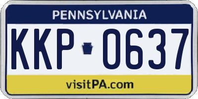 PA license plate KKP0637
