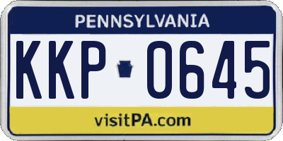 PA license plate KKP0645