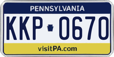 PA license plate KKP0670