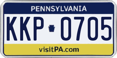 PA license plate KKP0705