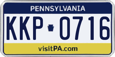 PA license plate KKP0716