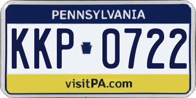 PA license plate KKP0722