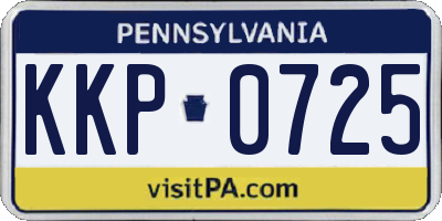 PA license plate KKP0725