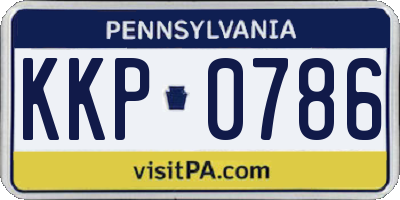 PA license plate KKP0786