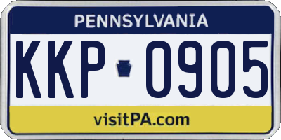 PA license plate KKP0905