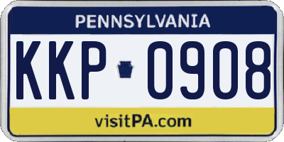 PA license plate KKP0908