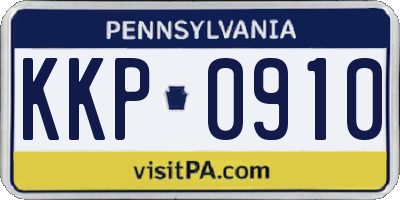 PA license plate KKP0910
