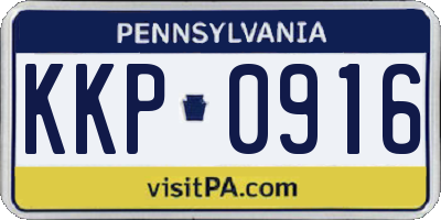 PA license plate KKP0916