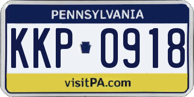 PA license plate KKP0918