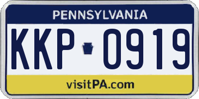 PA license plate KKP0919